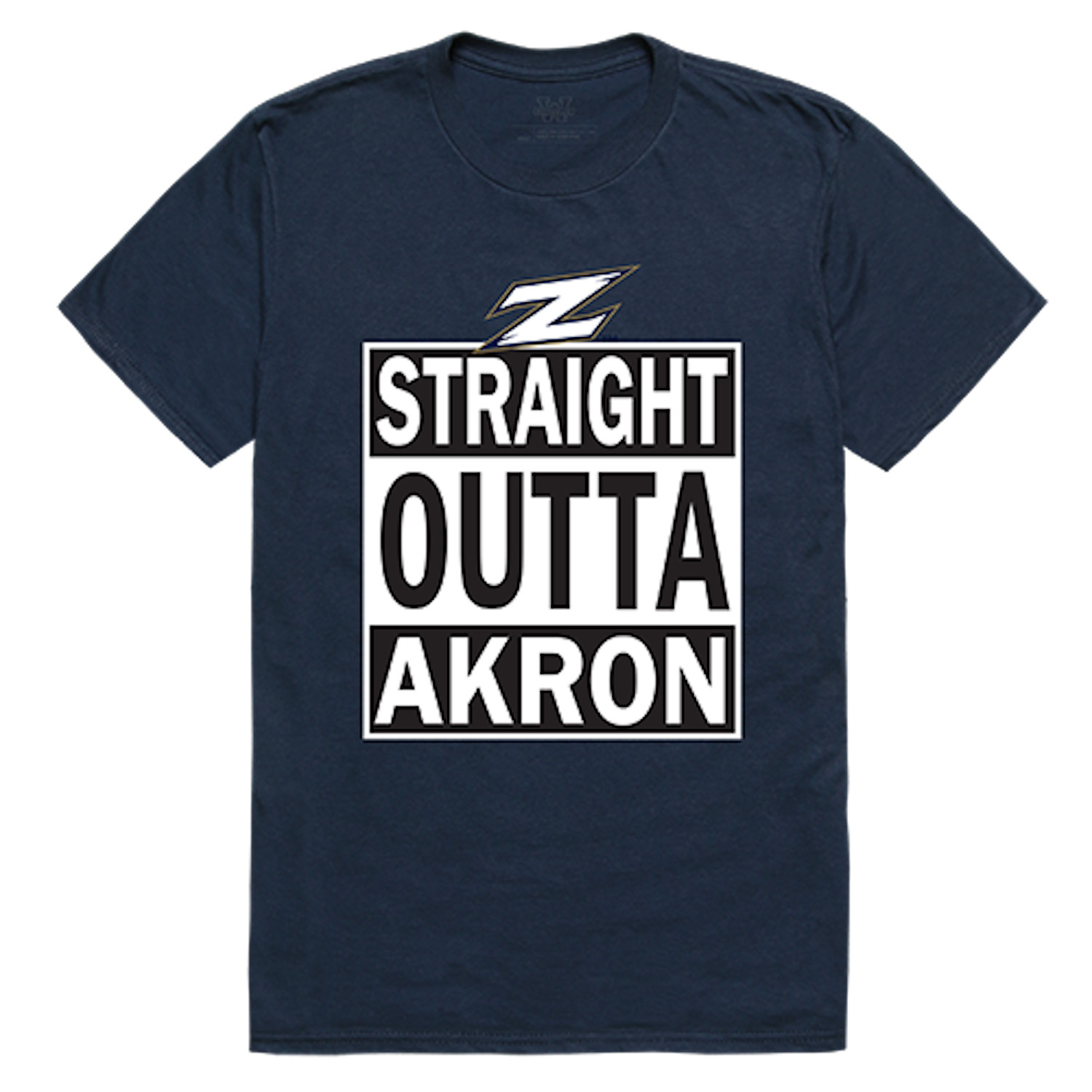 University of Akron UA Zips NCAA College Straight Outta Graphic Tee T Shirt