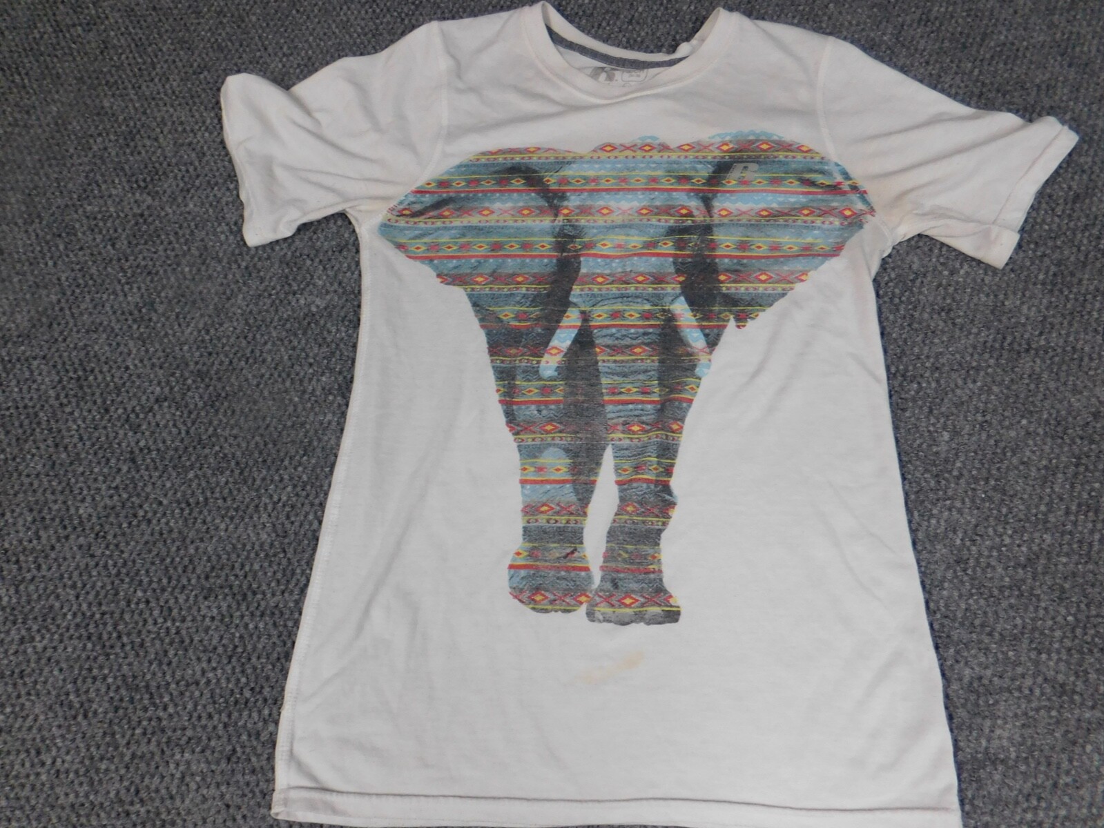 Russell Mens Shirt Small White elephant stretch graphic gallery