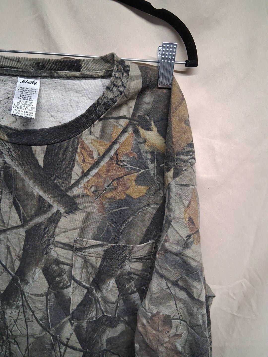 Vintage Liberty Realtree Men Size Regular L Large Green Camo Long Sleeve Shirt gallery