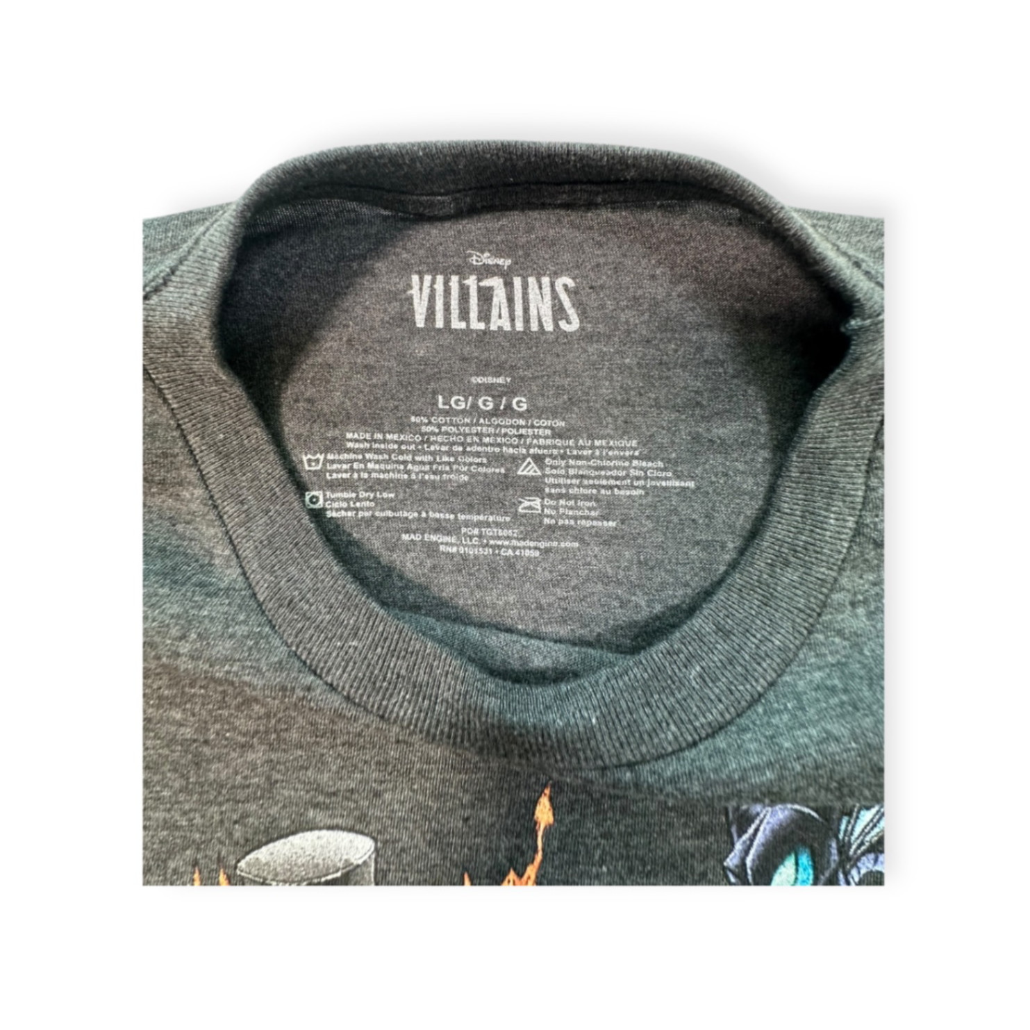 Disney Dark Grey Crew Neck Short Sleeve Cotton Men All Seasons T-Shirt L gallery