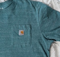 Carhartt Heather Green Large Pocket Tee Shirt Heavyweight Work wear Street Wear