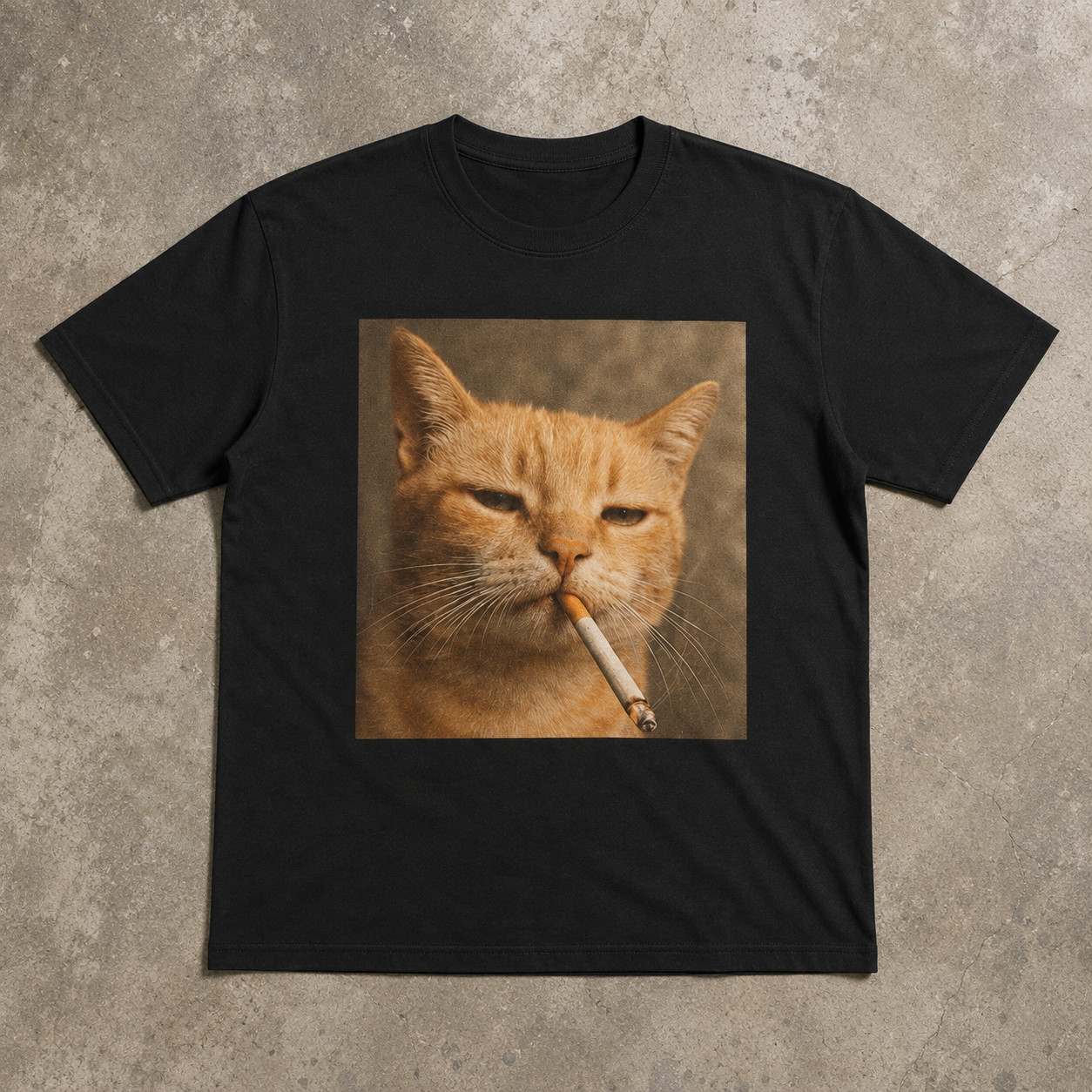 Funny Smoking Cat Meme T-Shirt - Featuring a Smoking Tabby Cat Design gallery
