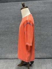 Bugatchi Shirt Mens Large Orange Contrast Stitch Crewneck Short Sleeve Tee Top
