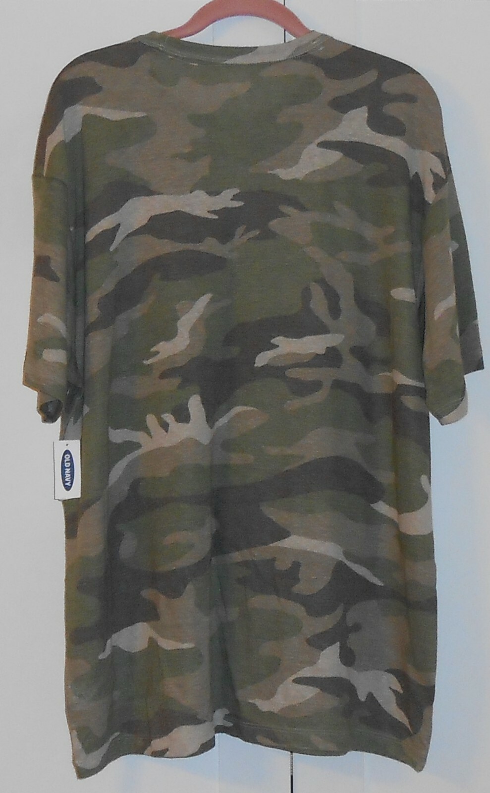MEN'S OLD NAVY GREEN CAMO SOFT WASHED LINEN BLEND POCKET TEE - SIZE XLARGE gallery