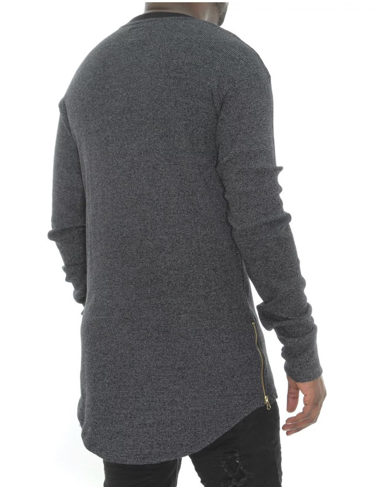 NWT $65 Rise As 1ne Men's Oversized Side Zippers Waffle Thermal T Shirt Sz L gallery