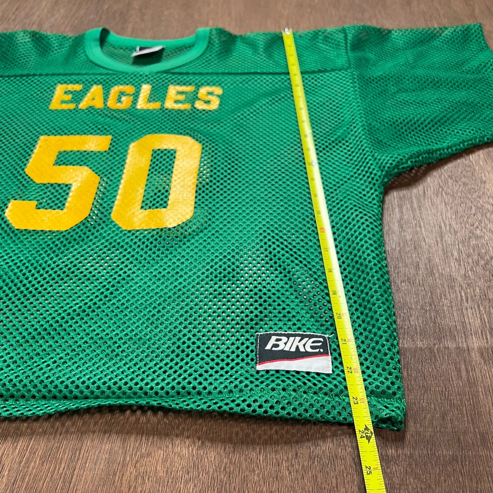 Vintage Bike Green Mesh Practice Football Jersey Yellow Eagles 50 Graphic XL gallery