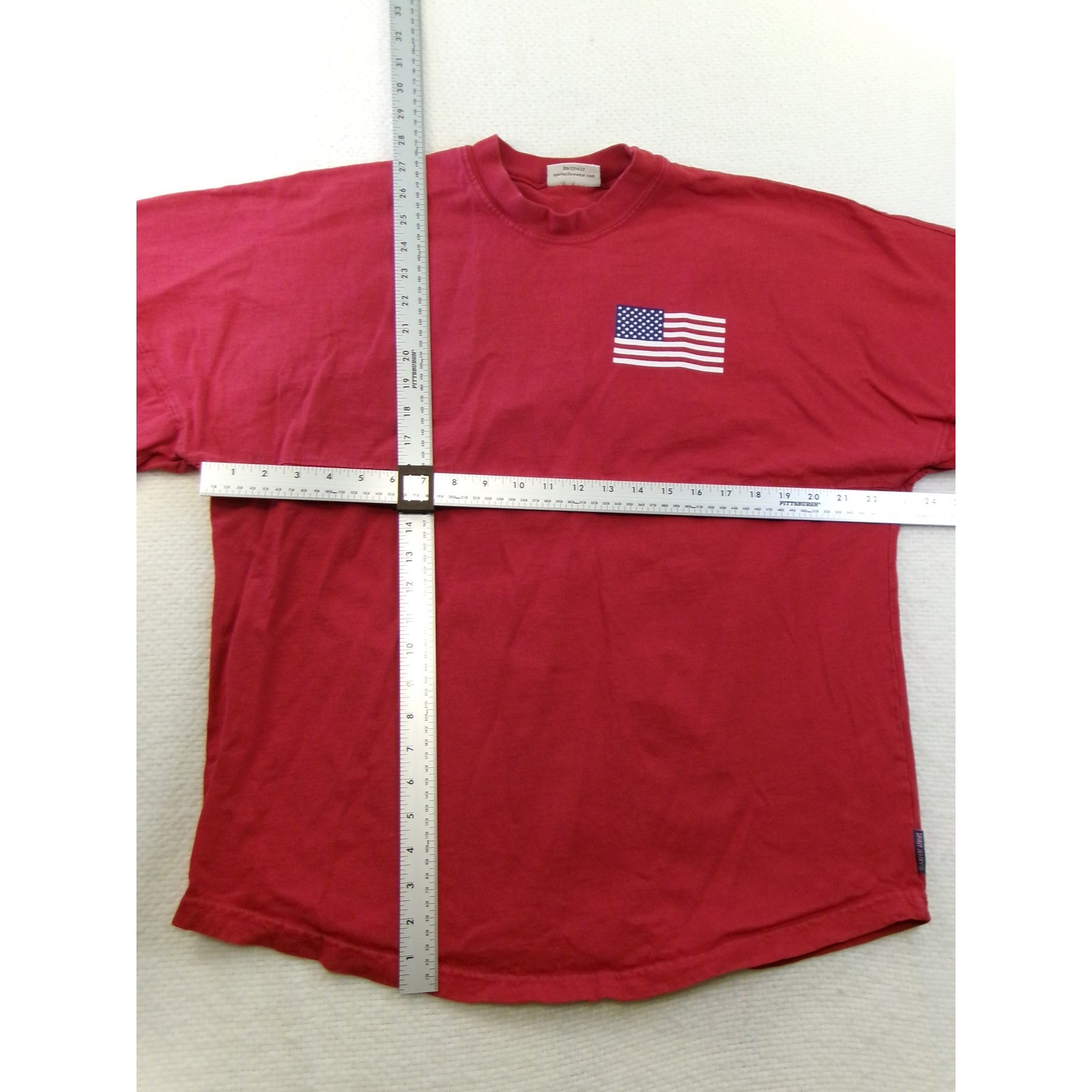 Spirit Activewear Red American Flag Long Sleeve Jersey Shirt Ruby AZI.10045 M gallery