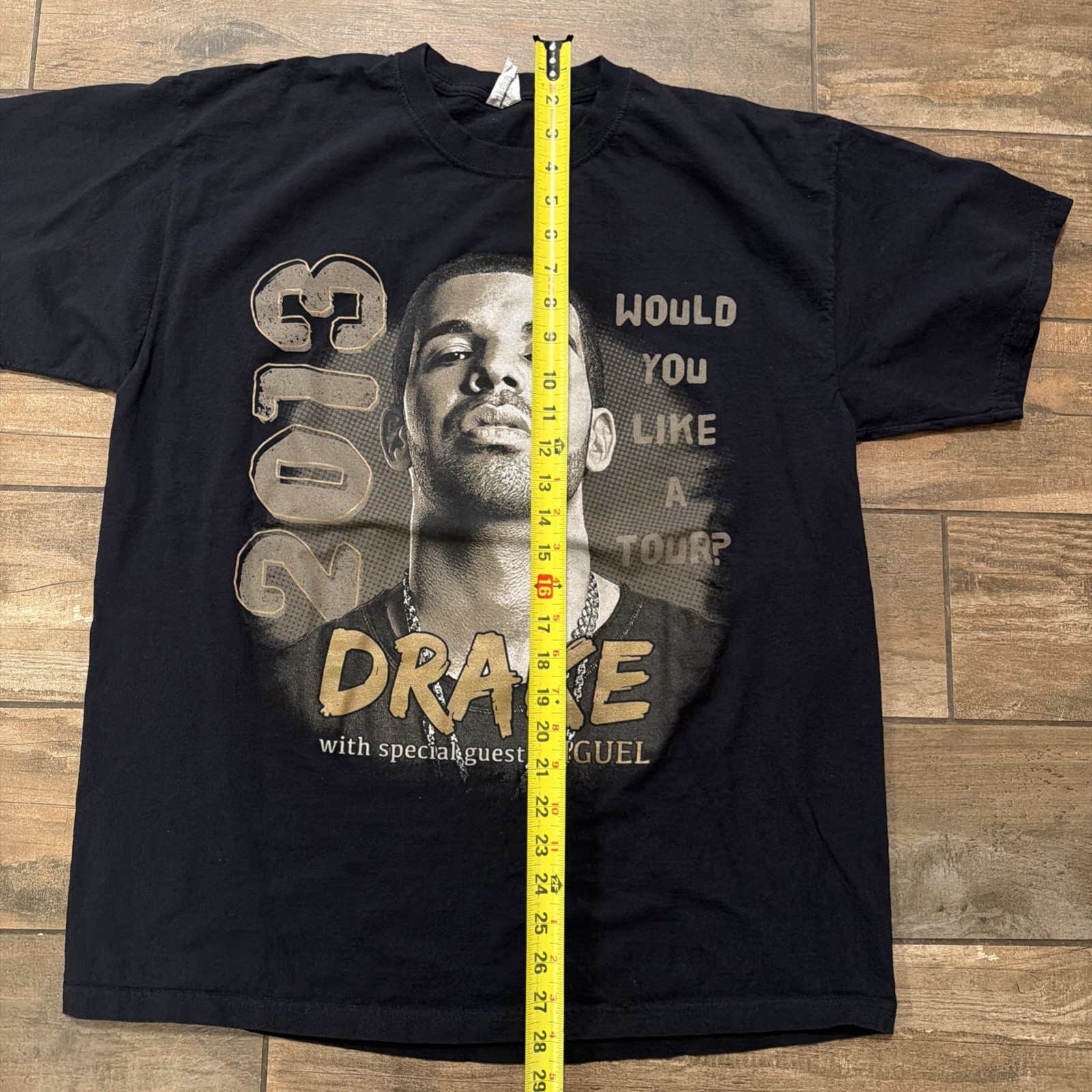 Drake Shirt Would You Like a Tour 2013 Ft Miguel Graphic Concert Tee Size XL gallery