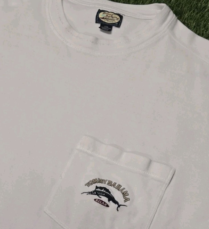 Vintage Tommy Bahama Relax Pocket T-Shirt Mens XXL White Marlin Made Canada Y2K gallery