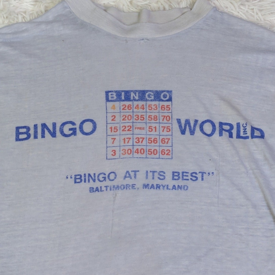 Vintage 80s Bingo World Baltimore MD T Shirt Large Single Stitch USA gallery