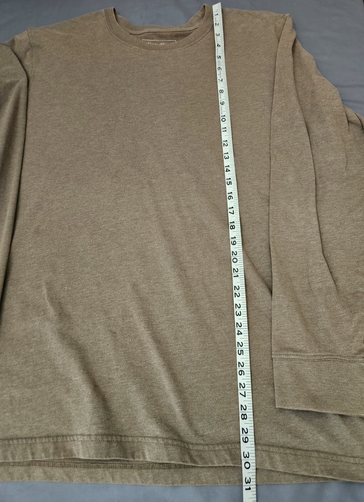 Size XLT EDDIE BAUER LEGENDWASH Brown Mens Long Sleeve Pullover Crew Shirt gallery