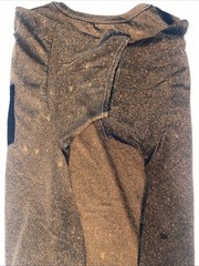 Boho Large Blank Pocket T-Shirt Distressed Black Brown Grunge Fade Workwear