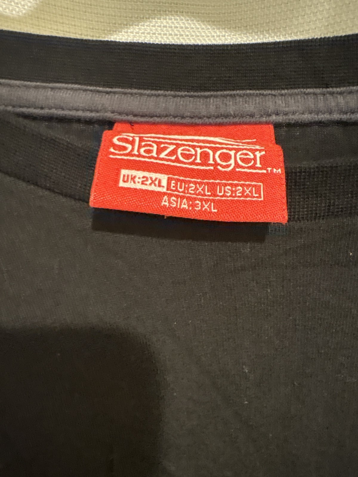 Slazenger Black T-Shirt Men's US 2XL Short Sleeve Crew Neck Embroidered Logo gallery