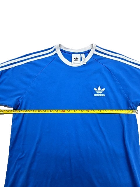 Adidas Mens T-Shirt Blue 3-Stripes XXL Short Sleeve Striped Crew Neck gallery