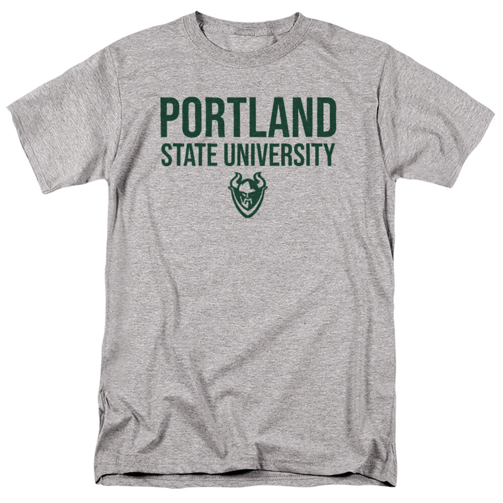 Portland State University Adult T-Shirt Stacked, Athletic Heather, S-5XL gallery