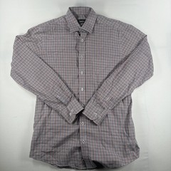 Neiman Marcus Plaid Men’s Button Down Dress Shirt Medium M Trim Fit
