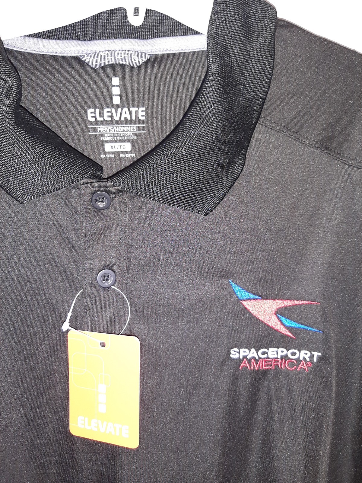 Spaceport USA Polo Black Shirt Size XL Logo Embroidered-- NWT gallery