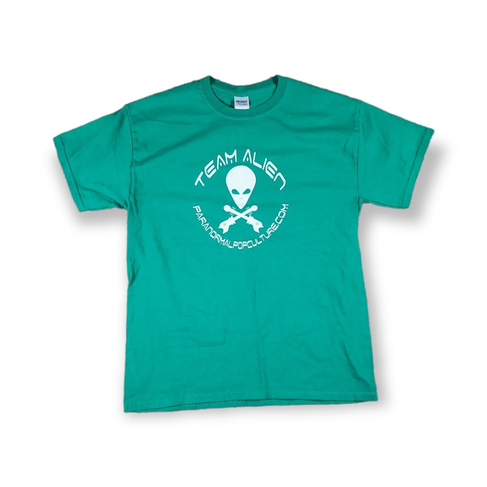 Gildan Team Alien paranormal pop culture Green T Shirt Men’s Size Large