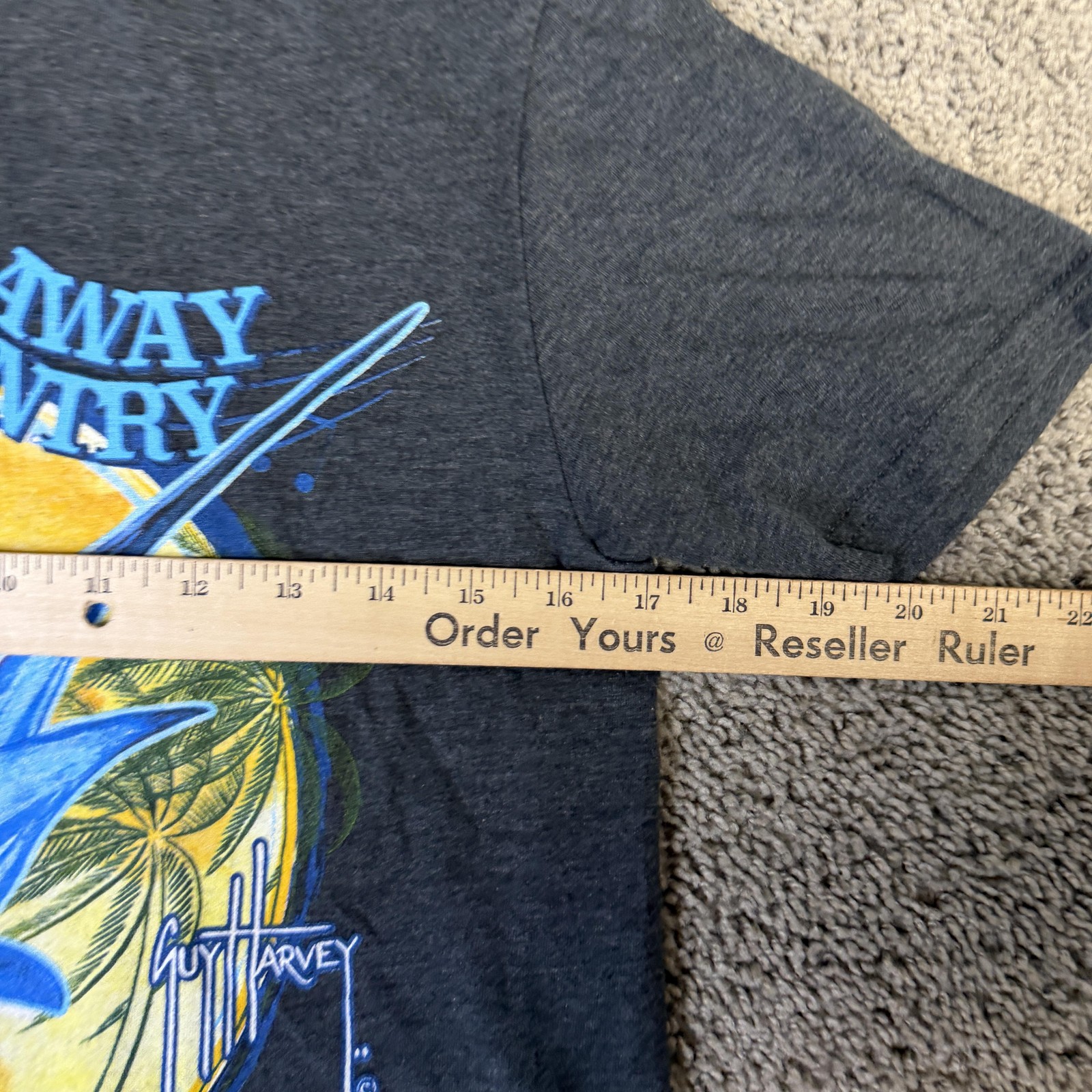 Guy Harvey Shirt Mens Small Gray Runaway Country Kissimmee FL Graphic Fish Music gallery