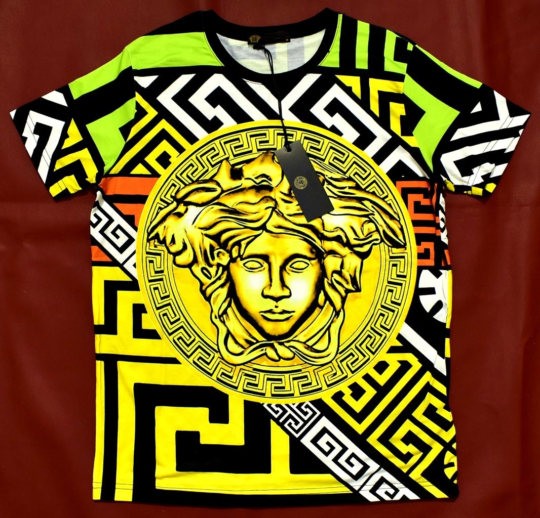 Versace Men's Slim Fit Crew Neck Short Sleeve T-Shirt Size 2XL Chest 22.4" gallery