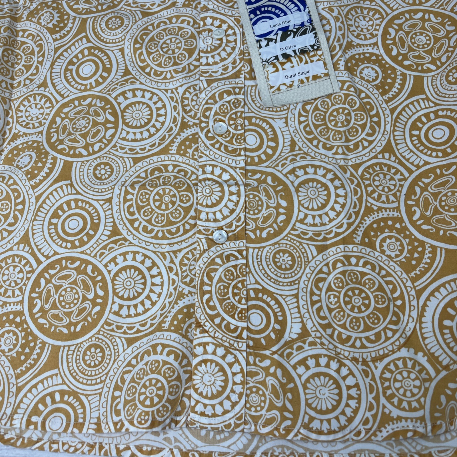 NWT Fisherman's Cove Aztec Men's L Yellow Burnt Sugar Short Sleeve Free Shipping gallery