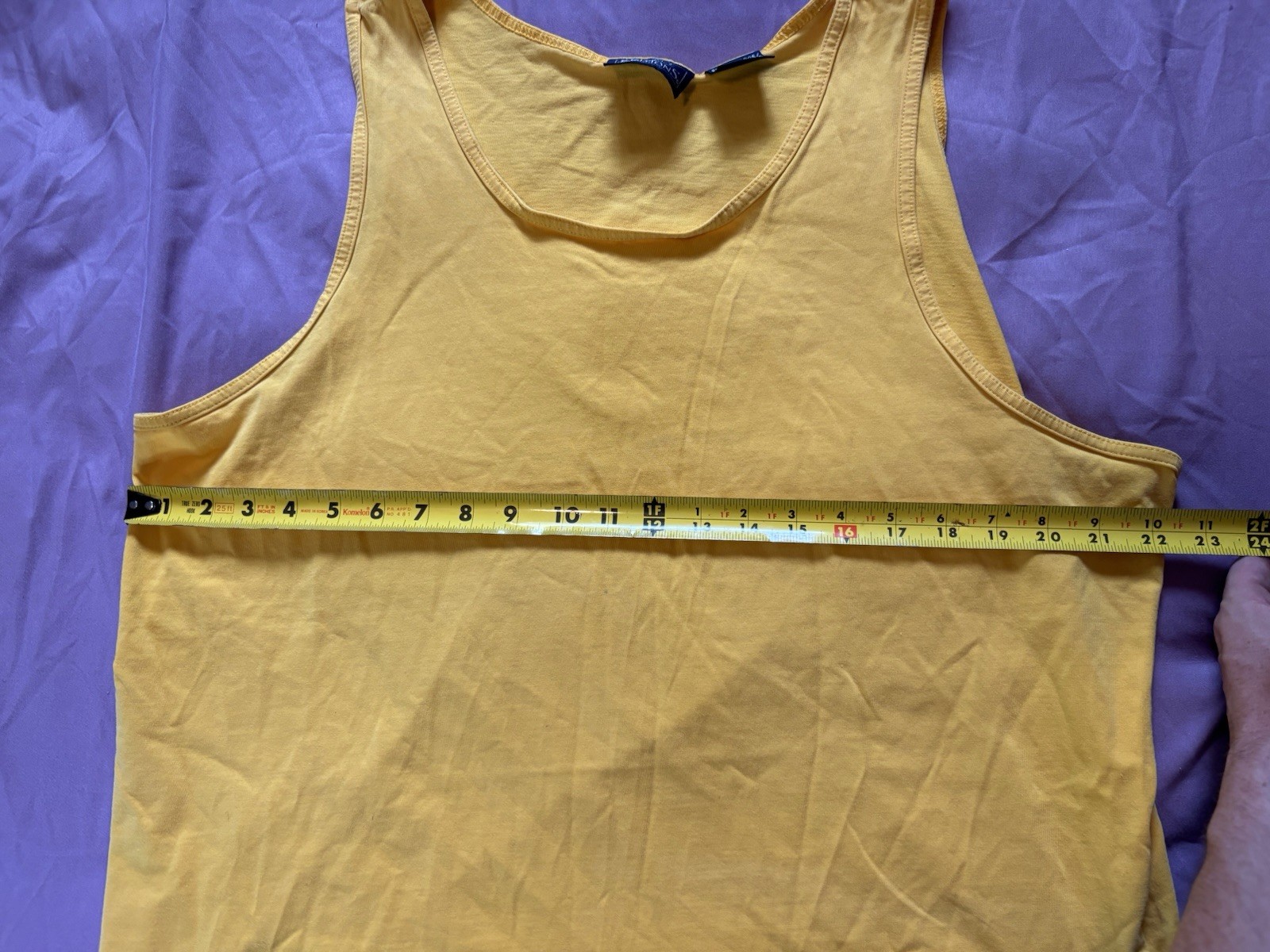 Vintage Basic Editions Tank Top Mens XL Yellow Sleeveless Shirt Blank Surf Beach gallery