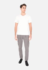 Men’s Cotton Half Sleeve V Neck T-Shirt Solid Color Basic Slim Fit T-Shirt