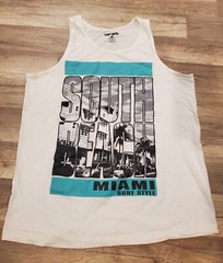 White Surf Style Size Large Men’s South Beach Miami Tank Top