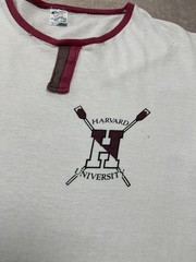 Vintage 80s Champion Harvard Crew Rowing Tab Tee Ringer T-shirt Made in USA