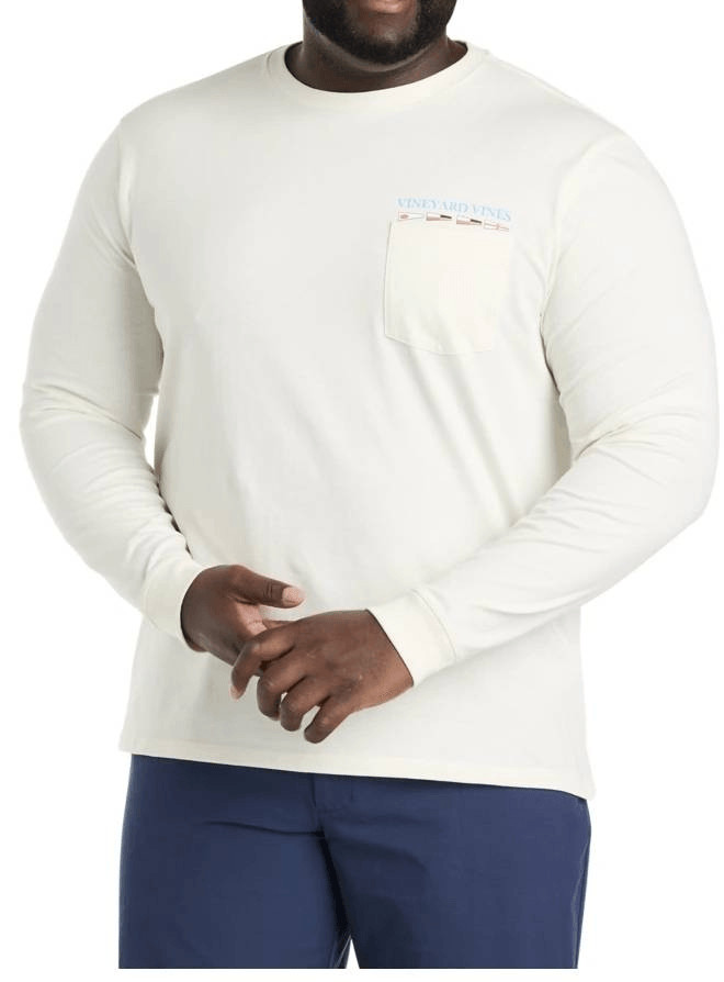 Vineyard Vines T Shirt Mens 4XB Long Sleeve Pocket Light House Nautical Preppy B gallery