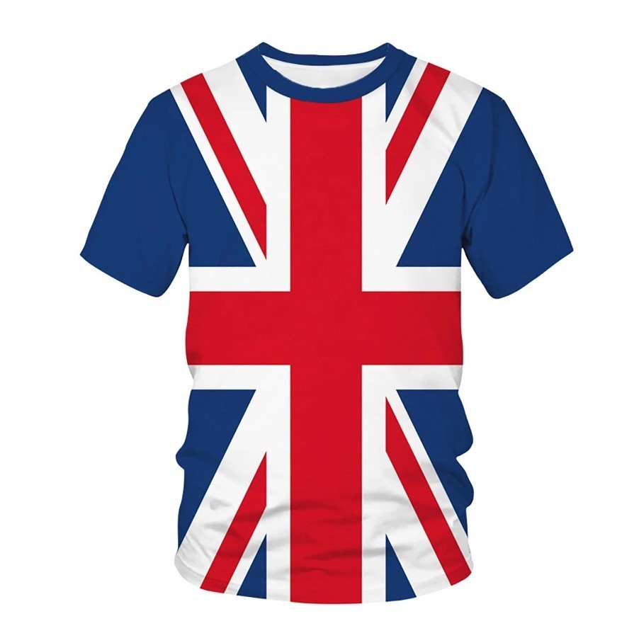 Unisex Adults Union Jack T-Shirt Casual Short Sleeve British Flag Top gallery