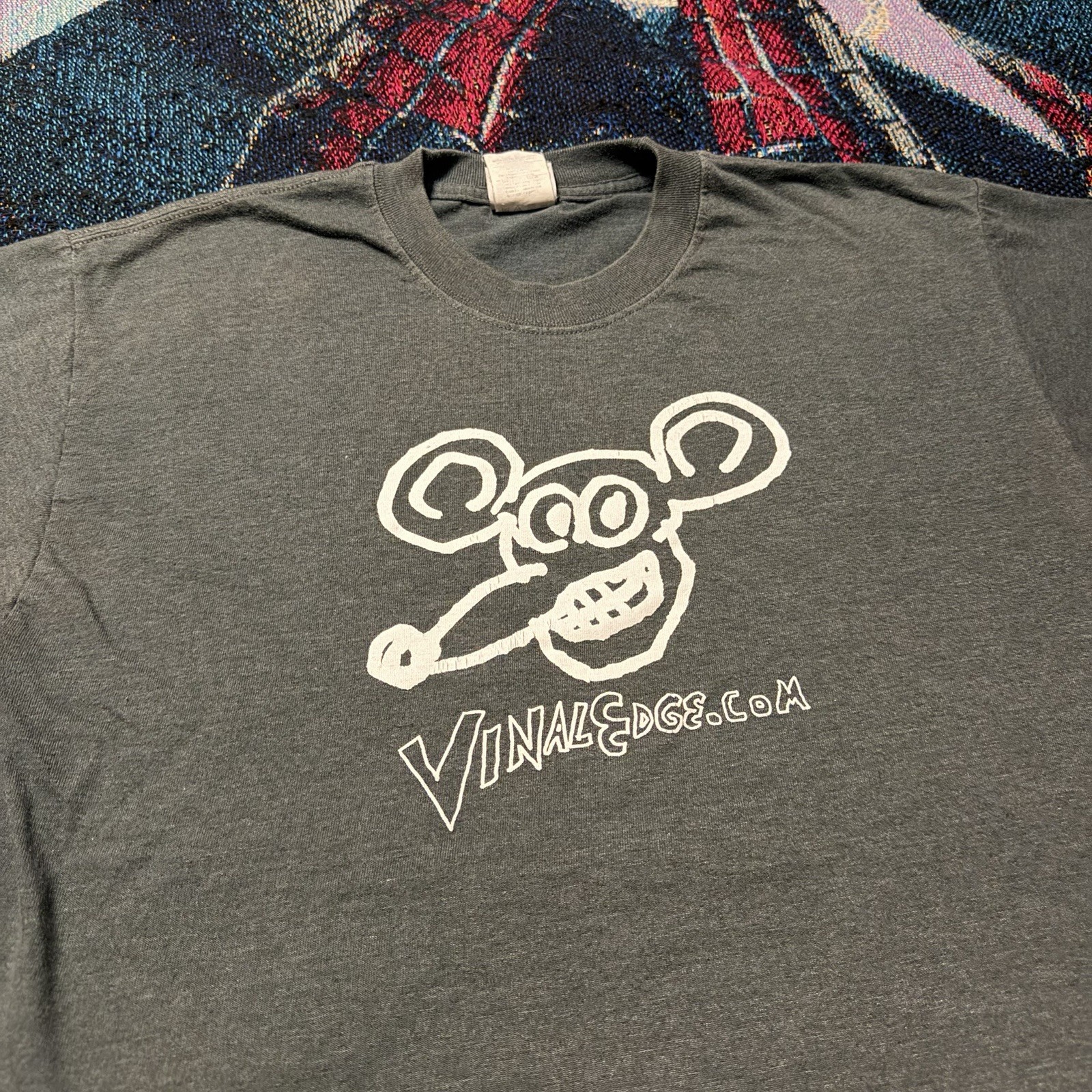 Vintage Y2K Daniel Johnston Vinal Edge Records Ratzoid Grey Shirt Men's M Music gallery