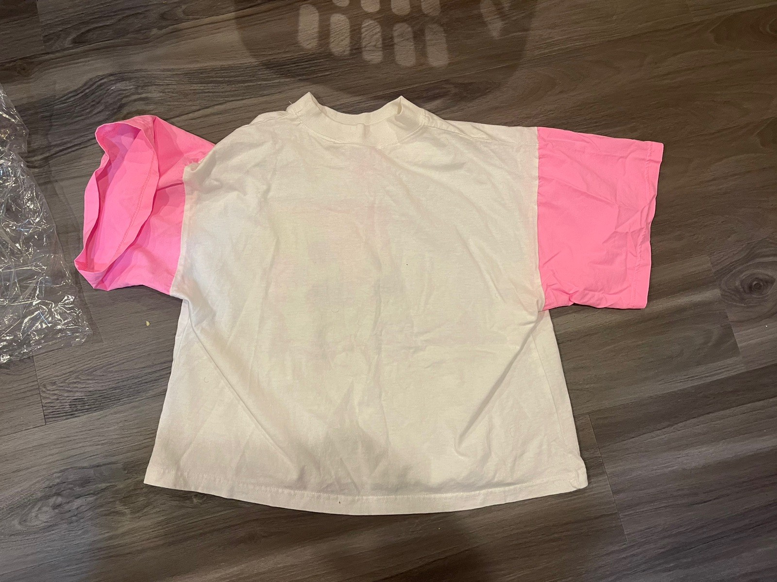 ALEX BAY Vintage T-Shirt NEON PINK ACCENTS 1990s Made In USA- UNISEX OSFA gallery