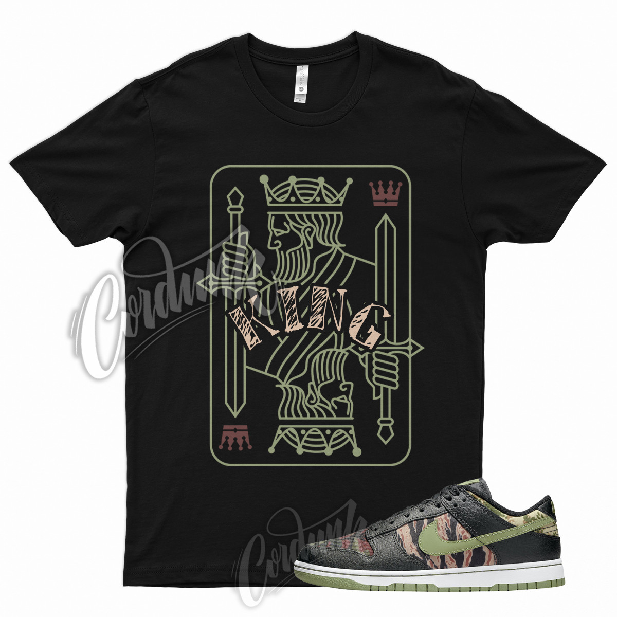 Black KING T Shirt for Oil Olive Green Total Orange Multi Camo SE Military