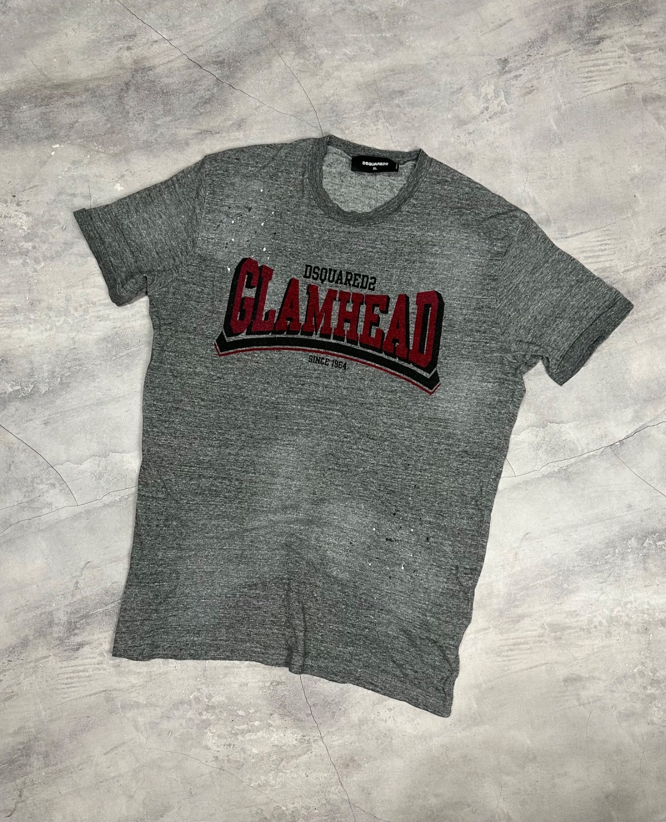 Dsqured2 Glamhead melange cotton stained Tee Size XL
