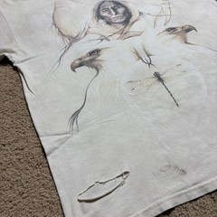 Vintage 90s The Mountain Eagle Indian Nature 2001 Art VTG Shirt Mens Size XL