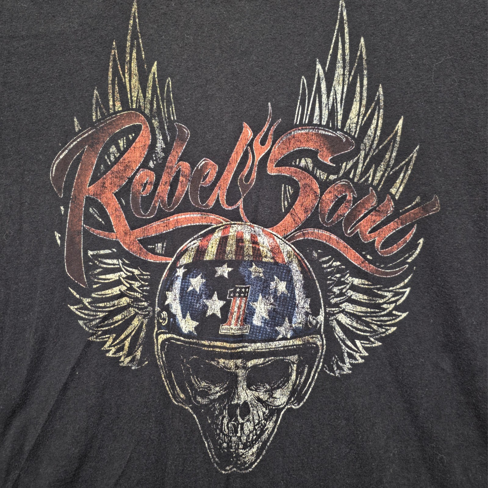 Kid Rock Rebel Soul Tour 2013 T-Shirt Large Harley Davidson 110th Skull Wings gallery