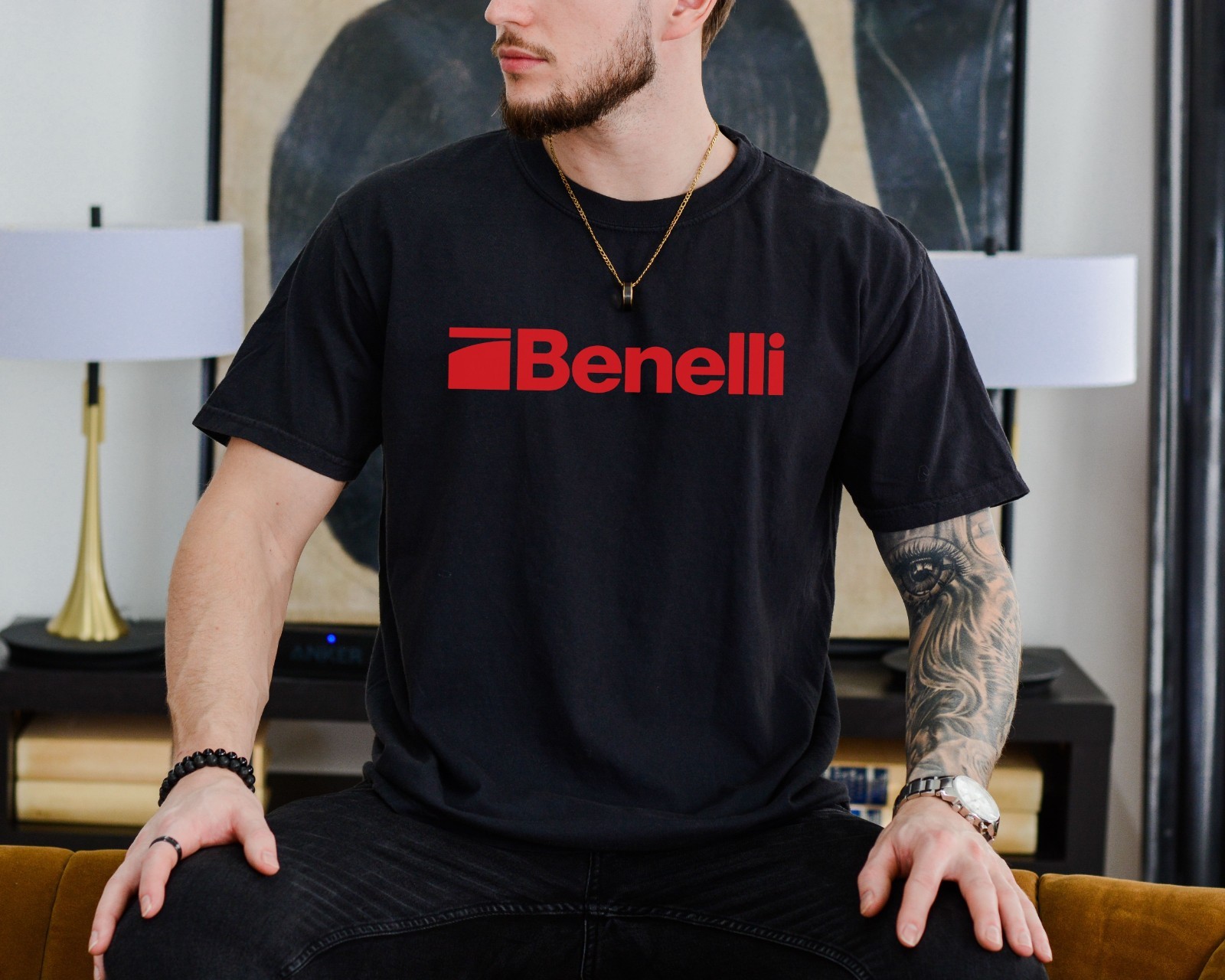 Benelli Logo T-Shirt 2nd Amendment Pro Guns Firearms Premium Comfort Colors Tee gallery