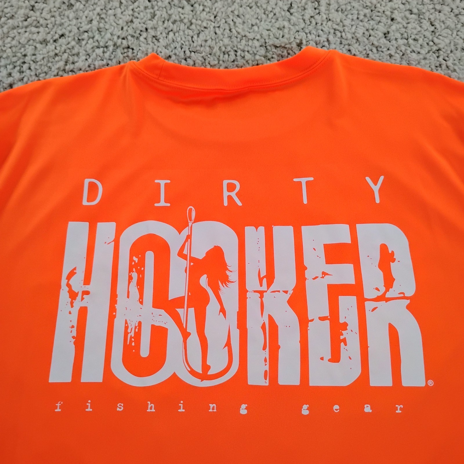 Dirty Hooker Shirt Mens Large Orange Performance Fishing Beach Beer Outdoor A8 gallery