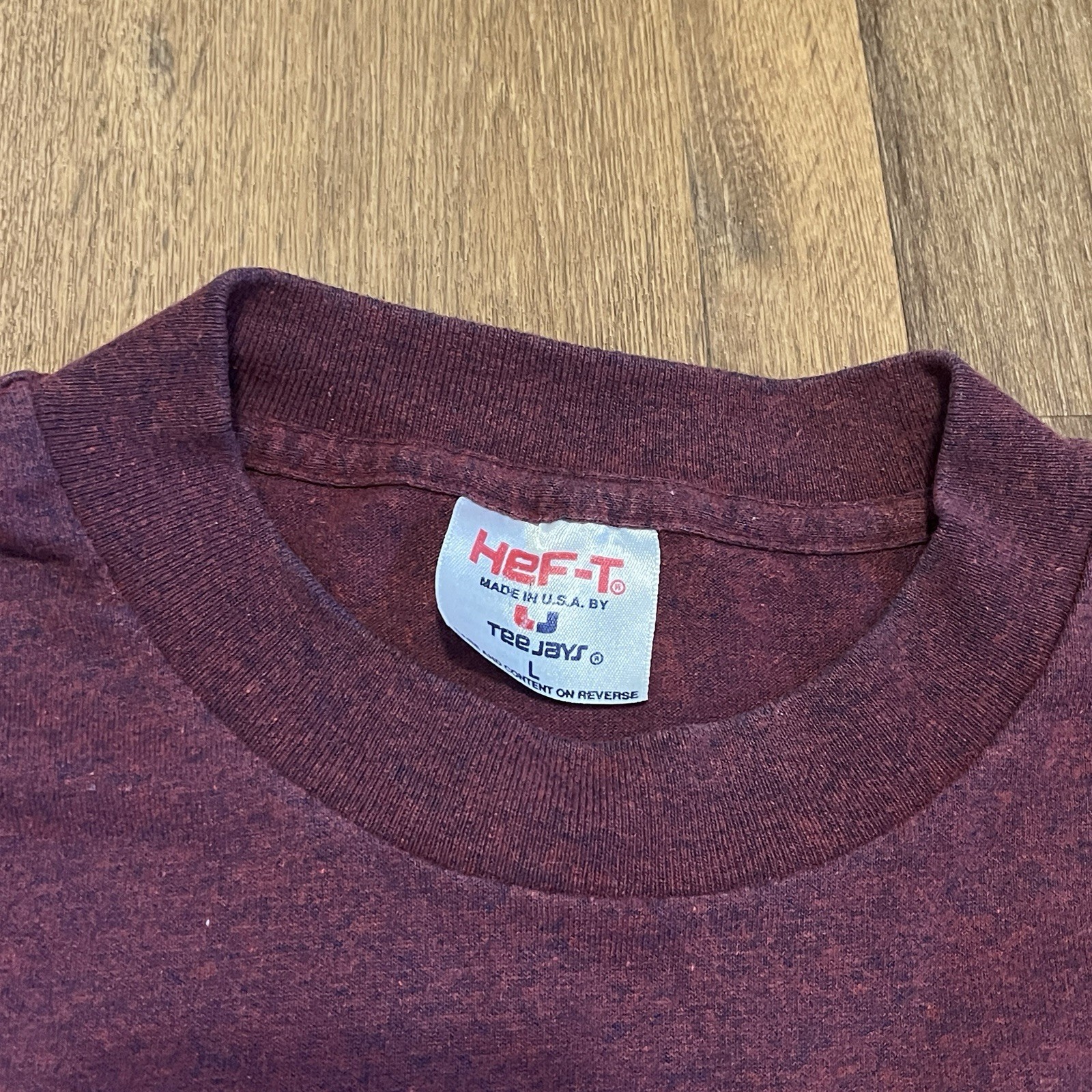 Vintage Hef-T Teejays Large Texas Giant Rollercoaster T-Shirt Burgundy Graphic gallery