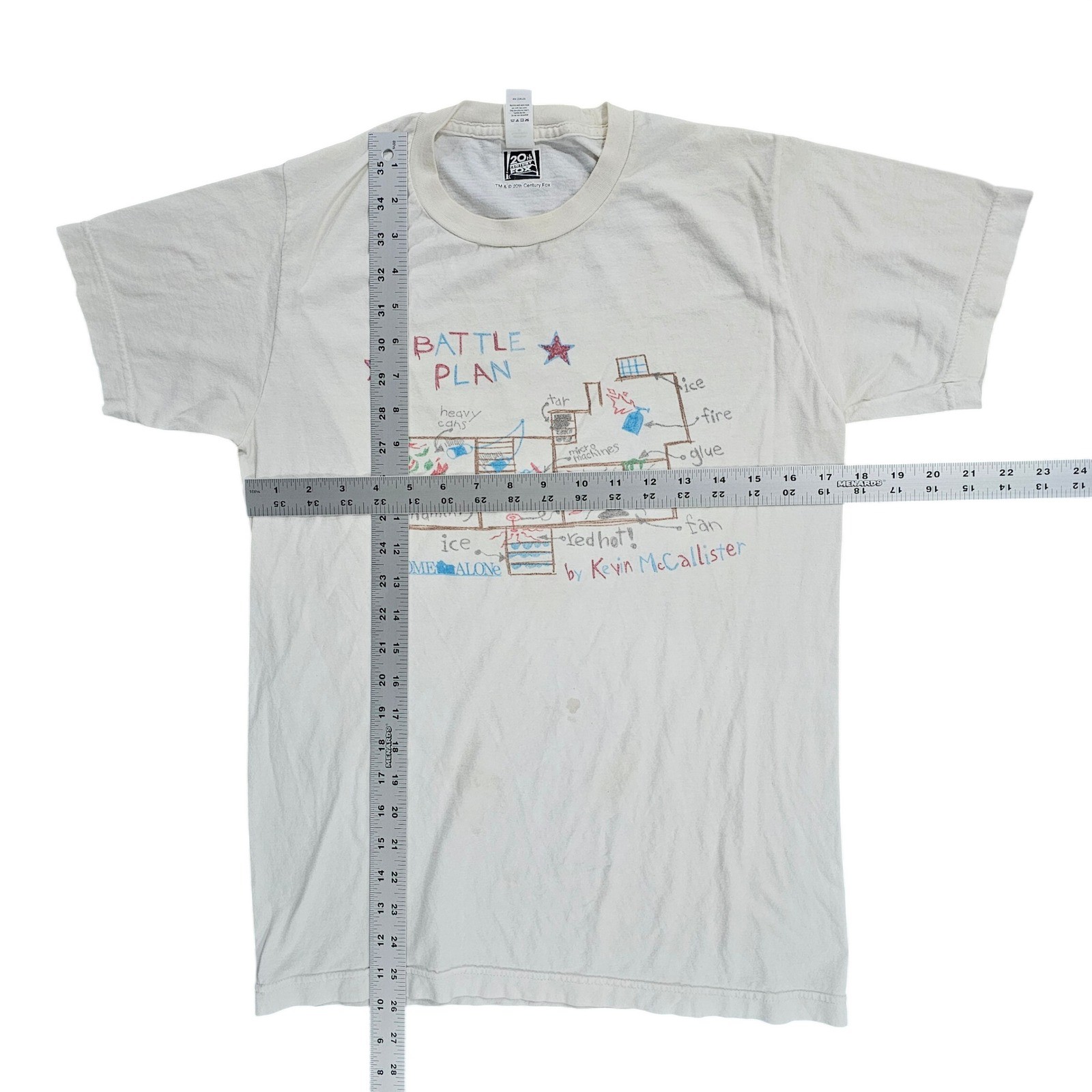 20th Century Fox Home Alone Mens S White Battle Plan Kevin McCallister T-Shirt gallery