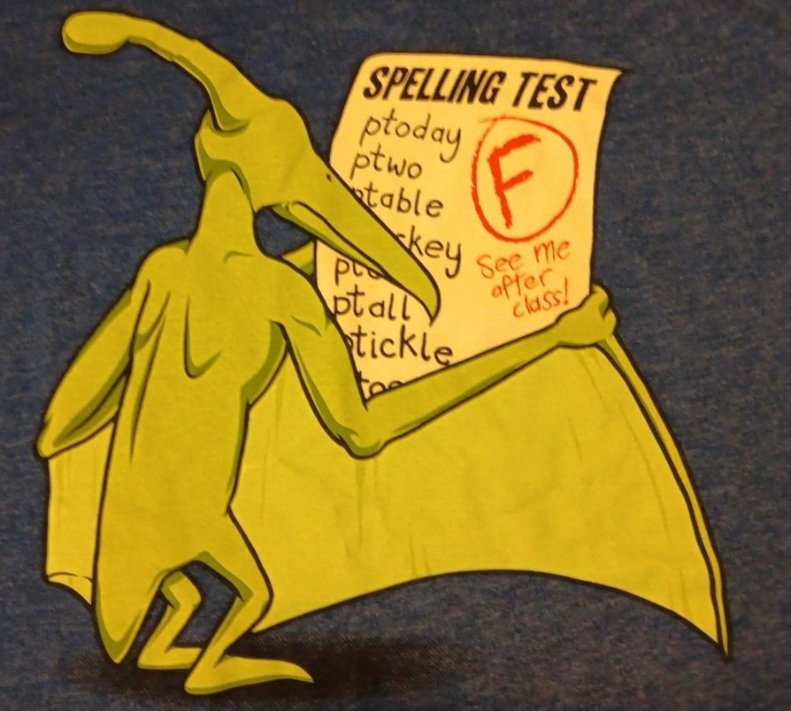 Unisex Med Goodie Two Sleeves Pterodactyl Spelling Fail Graphic Funny T Shirt gallery
