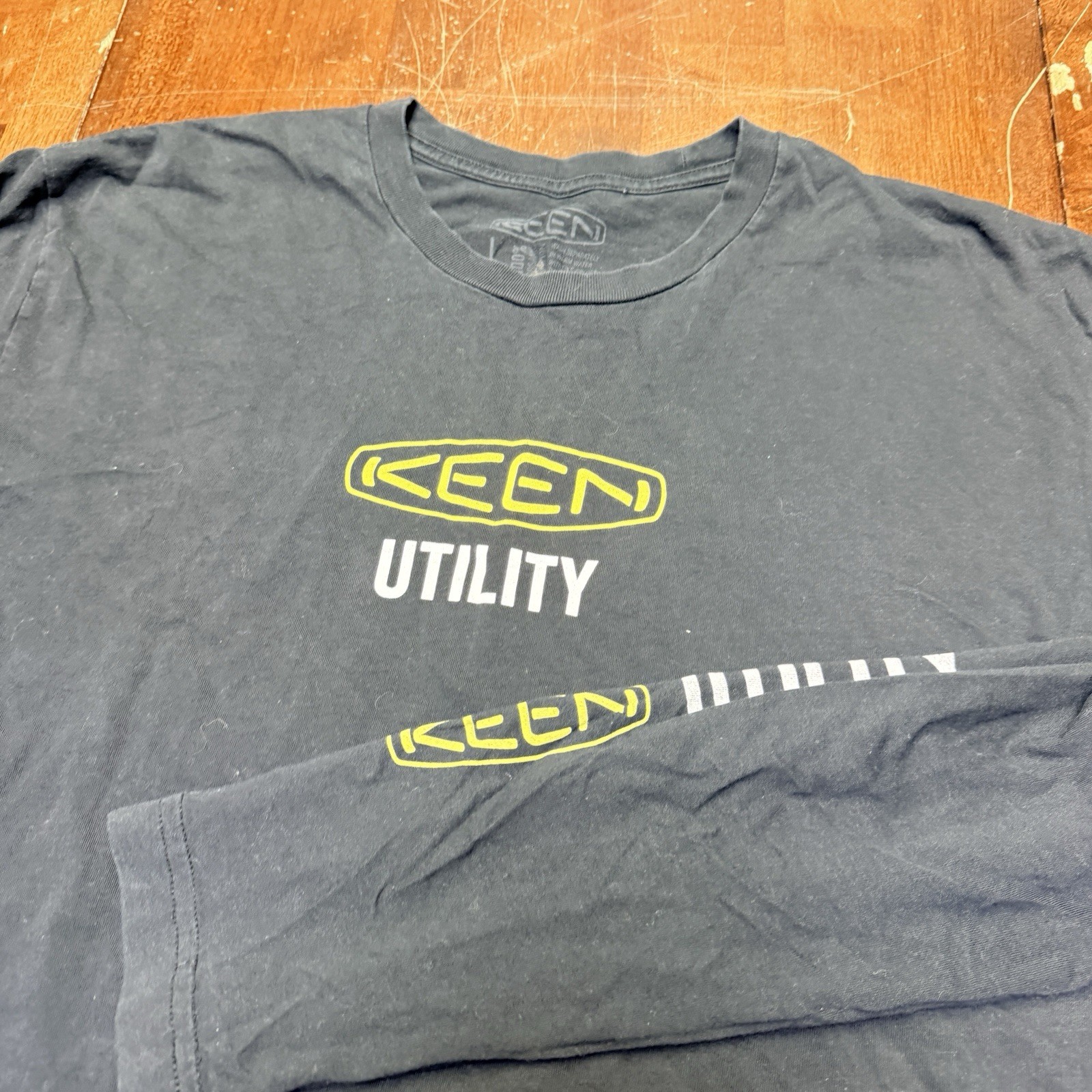 Keen Utility Large Logo T-Shirt Black Organic Cotton Made in USA Long Sleeves gallery