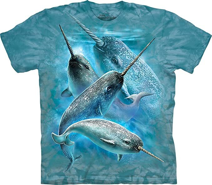 The Mountain Narwhal Unicorn Whale Dolphin Narwhals Tusk Ocean Blue Shirt 3X-5X gallery