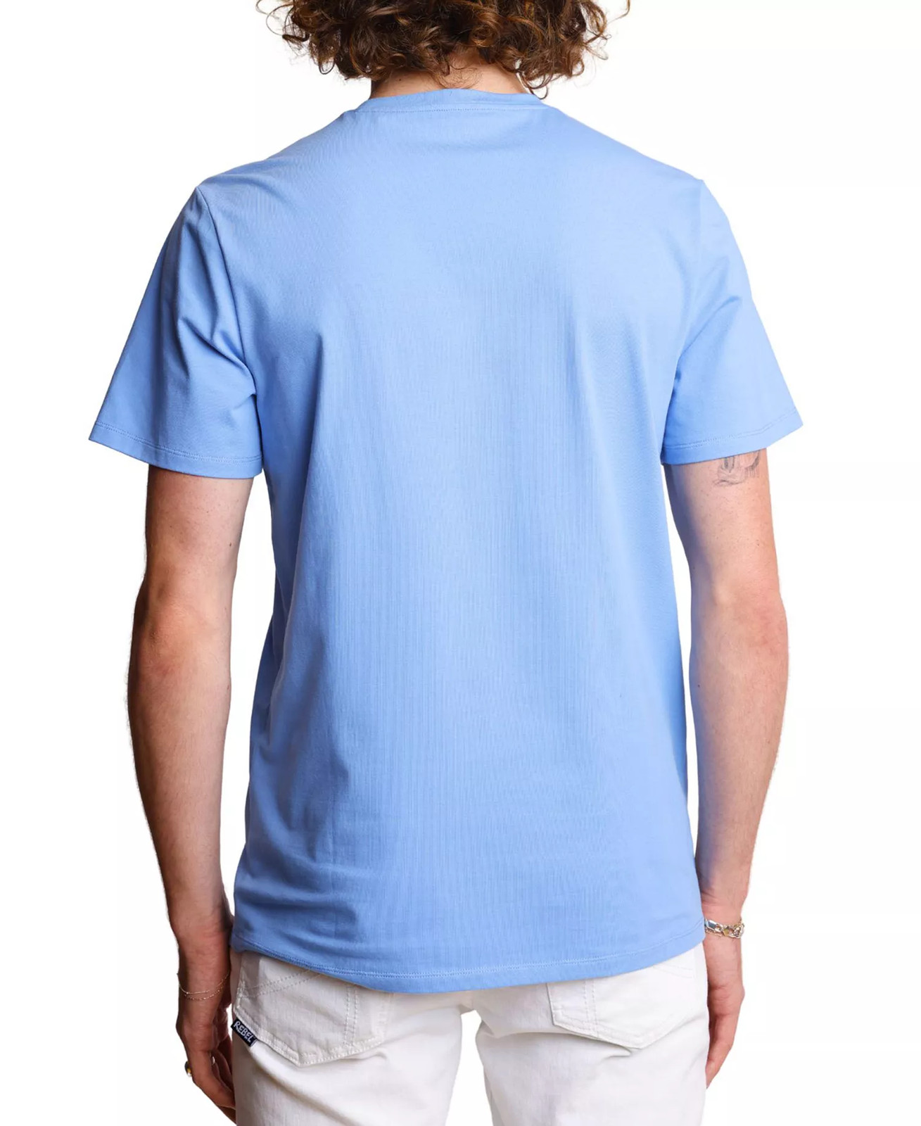 Paisley & Gray Mens Lucas Slim Fit Short Sleeve Crewneck T-Shirt Easy Blue-Small gallery