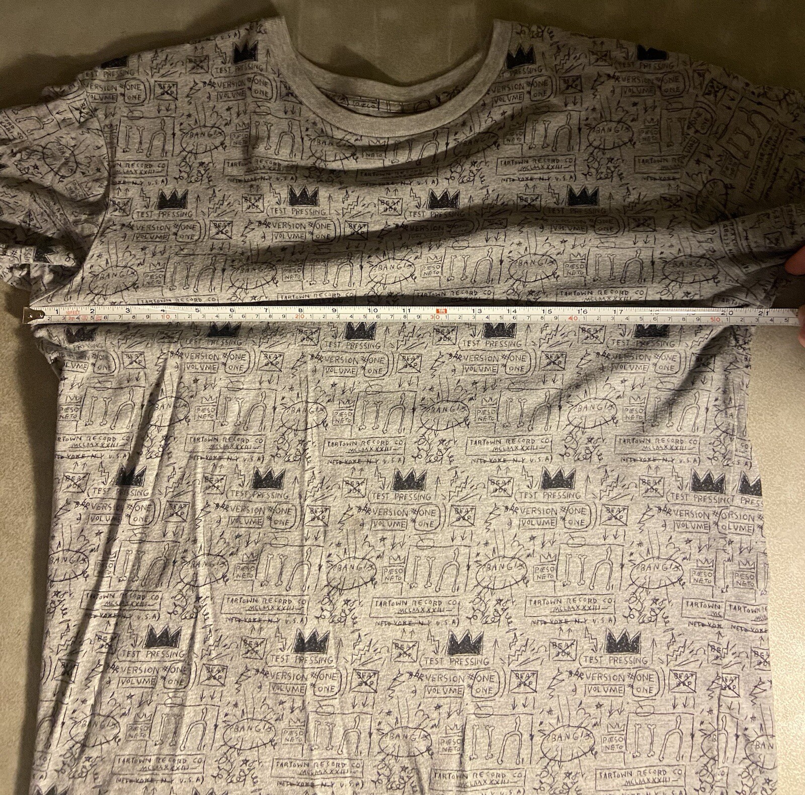 SPRZ NY Small t-shirt Jean-Michel Basquiat Graffiti Art All Over Print Shirt gallery
