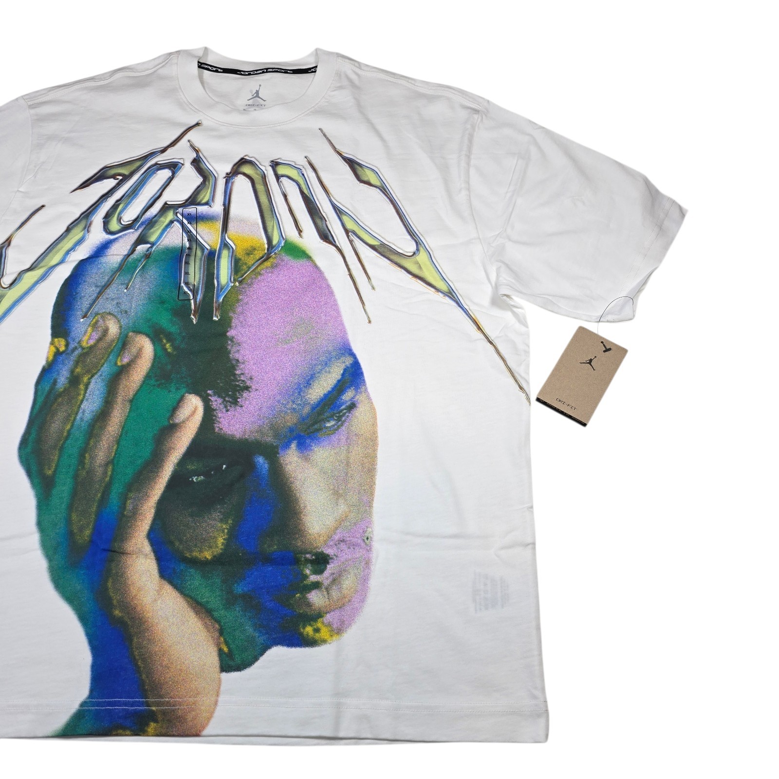 NWT Nike Air Jordan Sport Dri-Fit White Jordan Graphic T-Shirt, Men's Size XL gallery