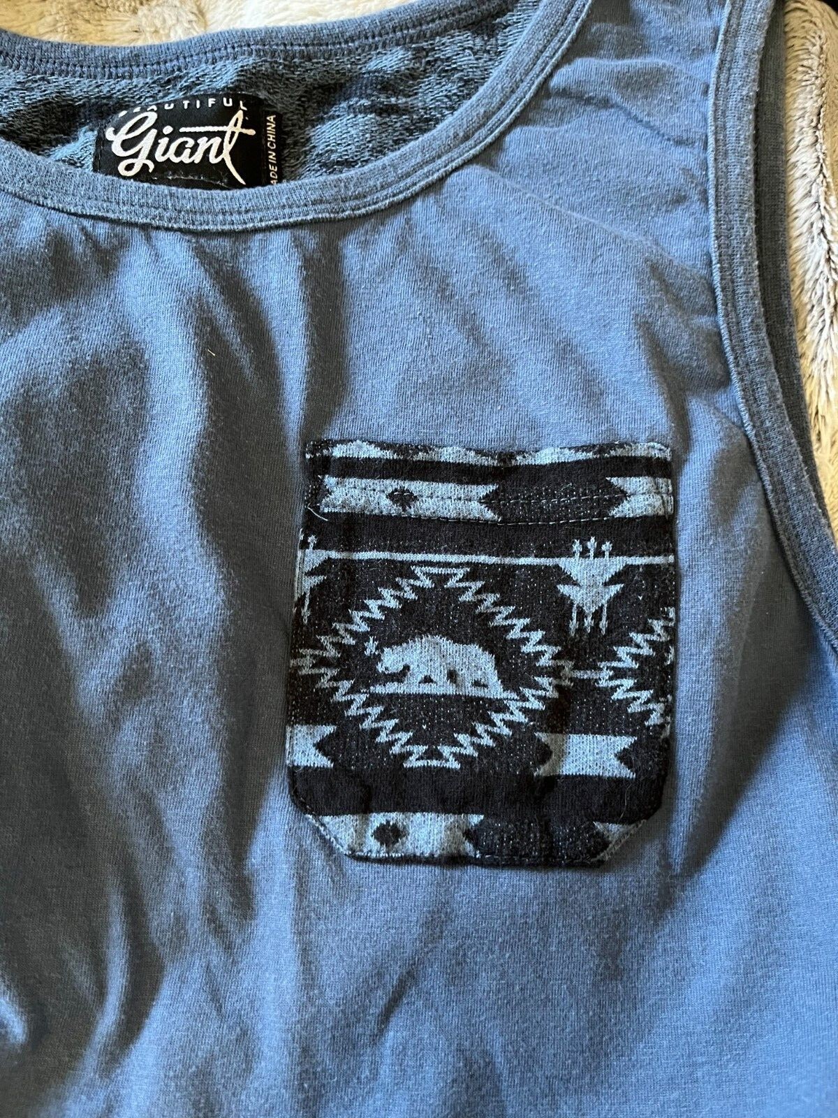 Tank Top Beautiful Giant Garments Black Gray Men's Size Medium M gallery