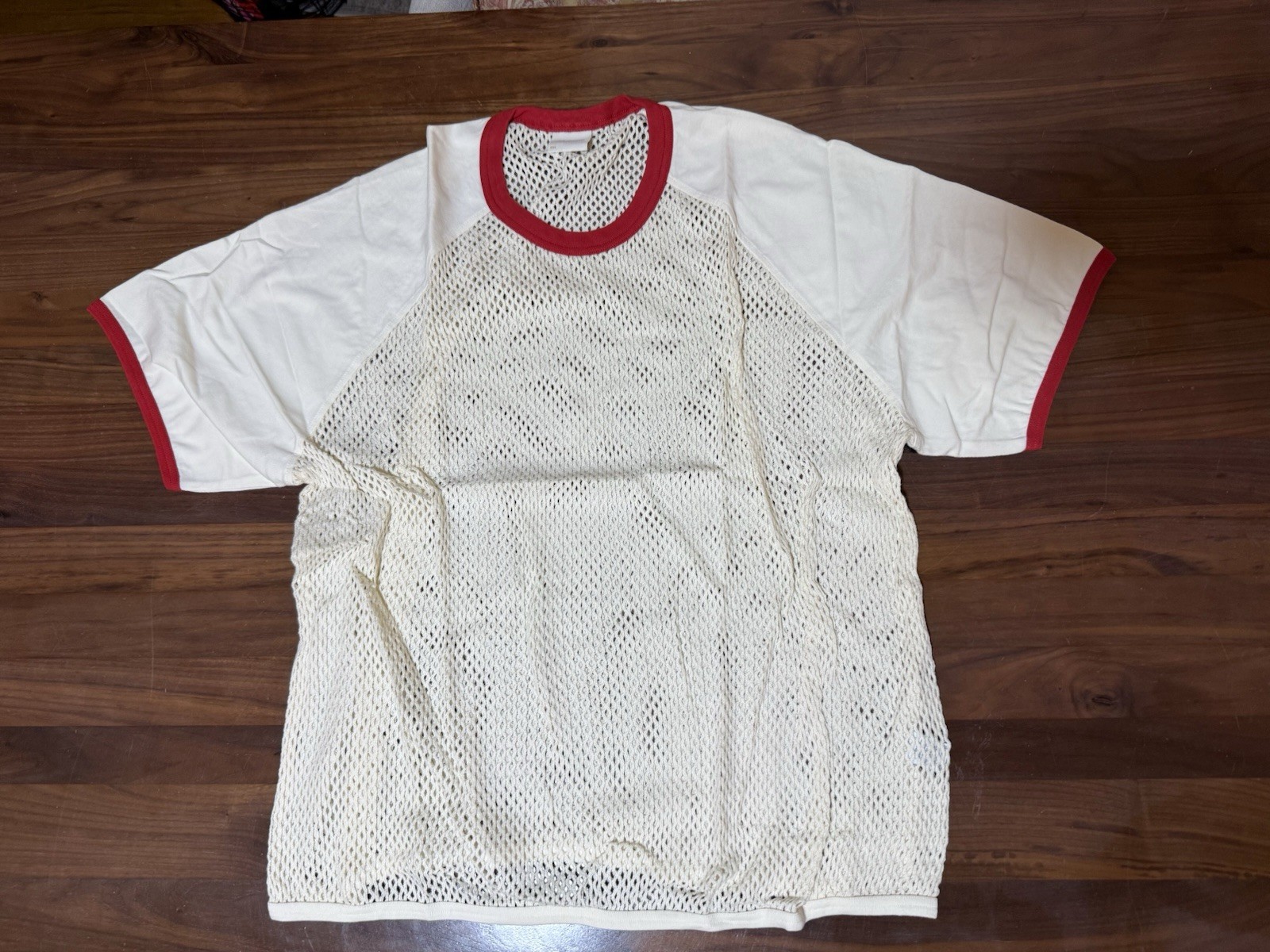 Aime Leon Dore ALD Mesh Ringer Tee Pristine / Red Men’s Size XXL Cotton T-Shirt gallery