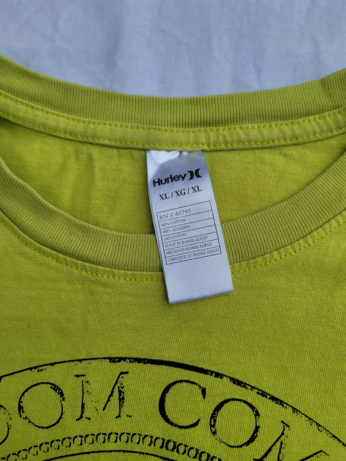 Hurley Brand Lime Green XL Tshirt Mens gallery